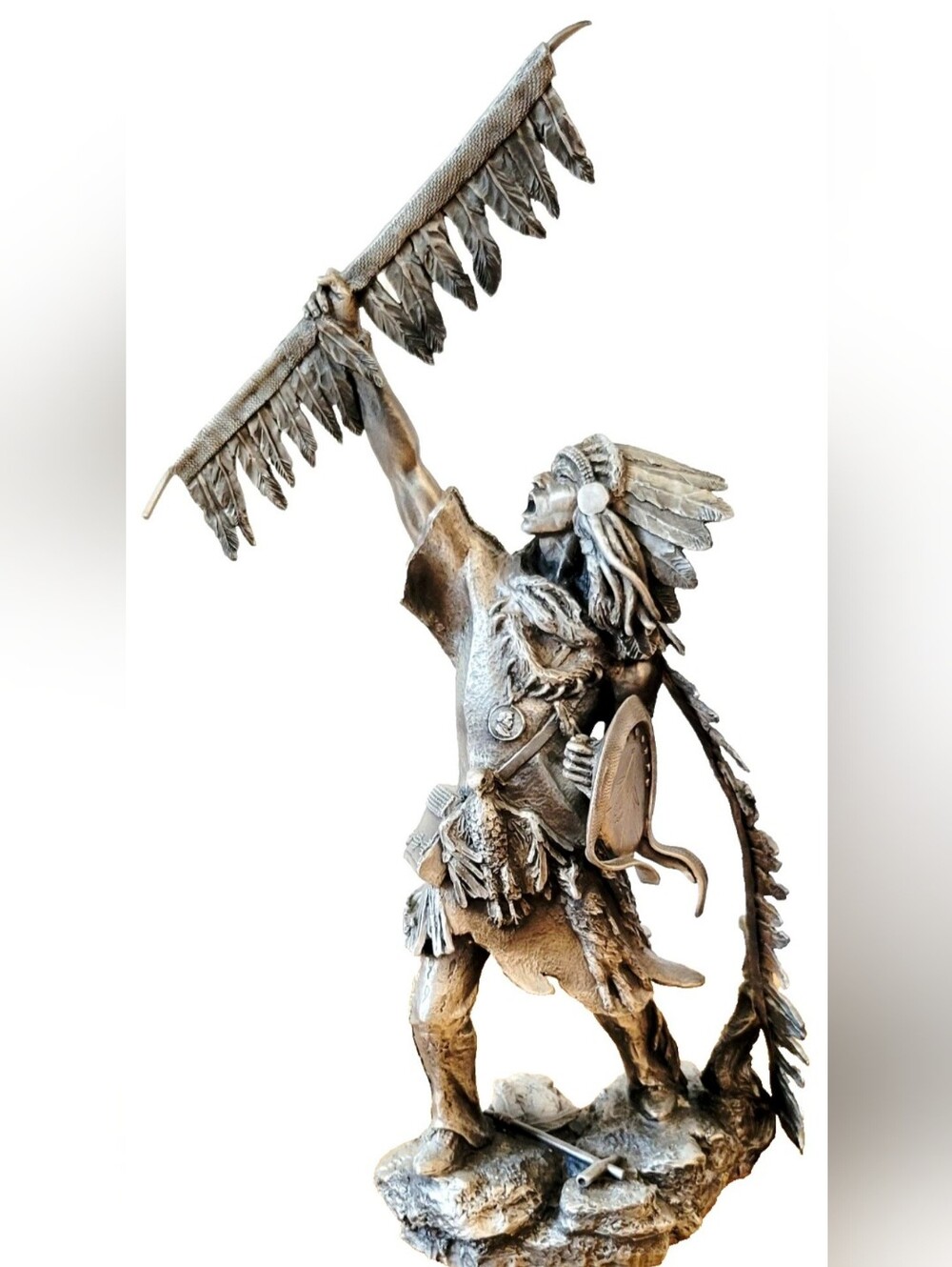 Blackfoot Chief By Jim Ponter Pewter Sculpture Franklin Mint Limited Edition 16"